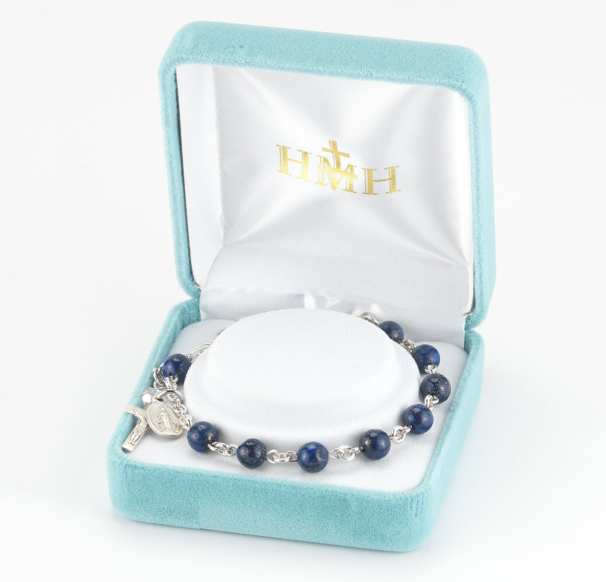 6mm Genuine Lapis All Sterling Rosary Bracelet