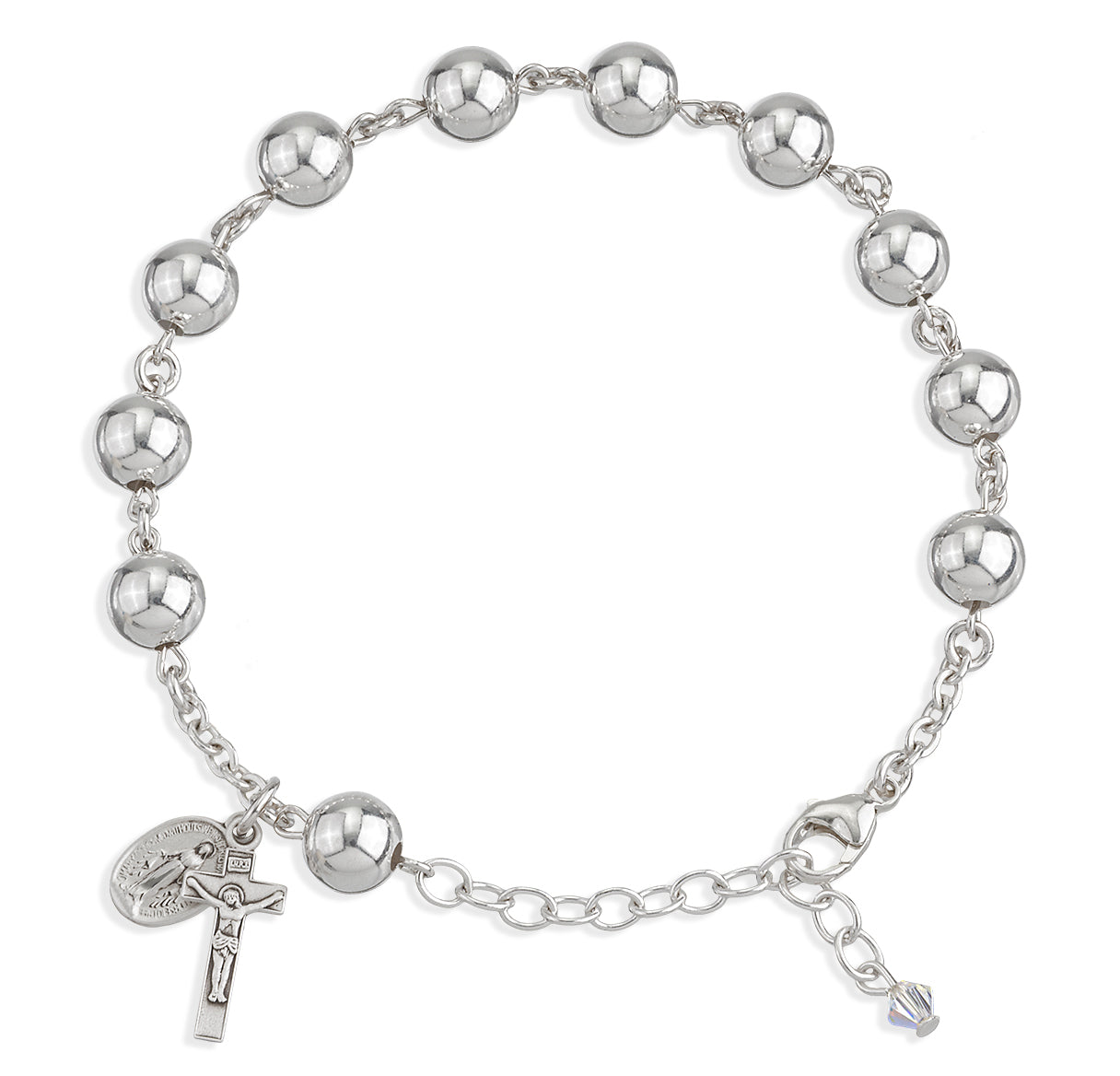 8mm High Polished Round Sterling Silver Beads-Bxd
