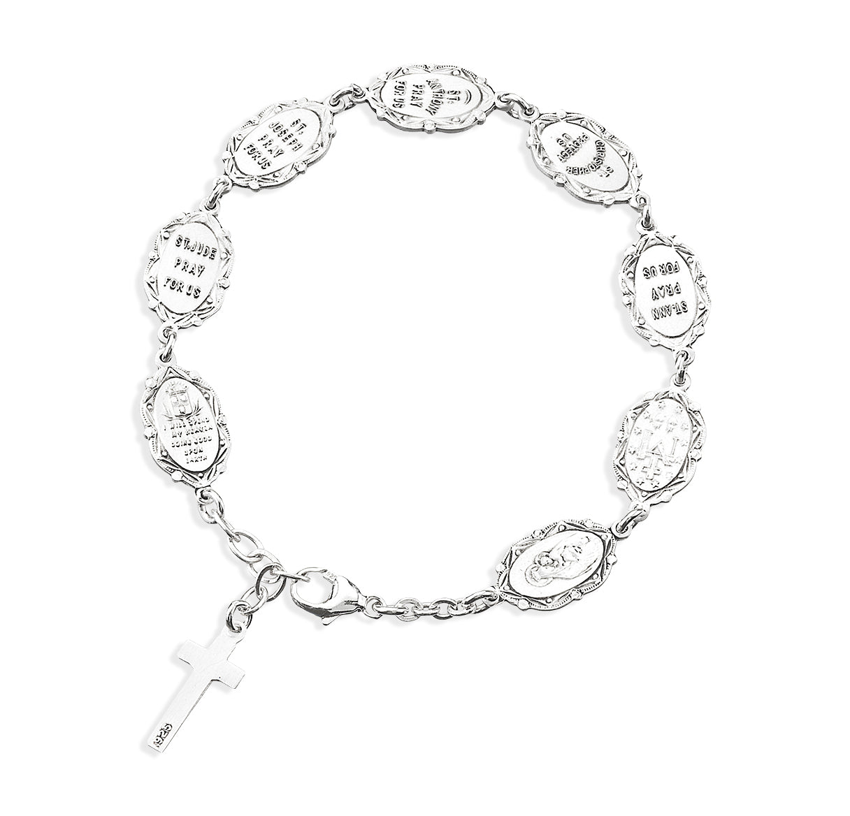Patron Saint Medals Sterling Silver Bracelet