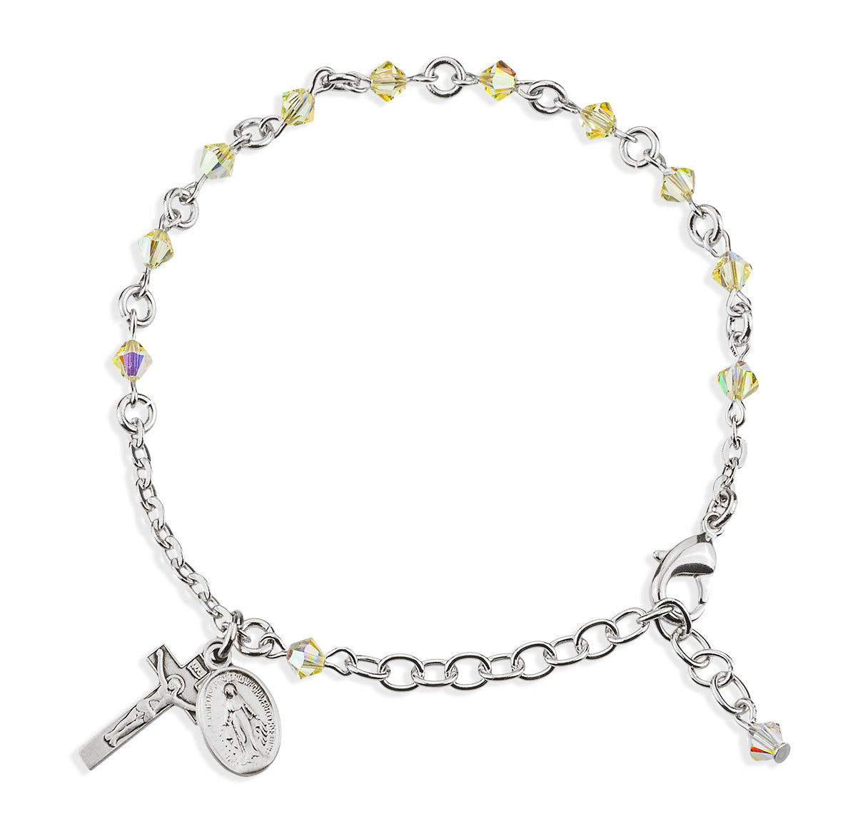 Rosary Bracelet Created with 4mm Jonquil Crystals by Swarovski® Austrian Crystal Rondelle Beads by HMH