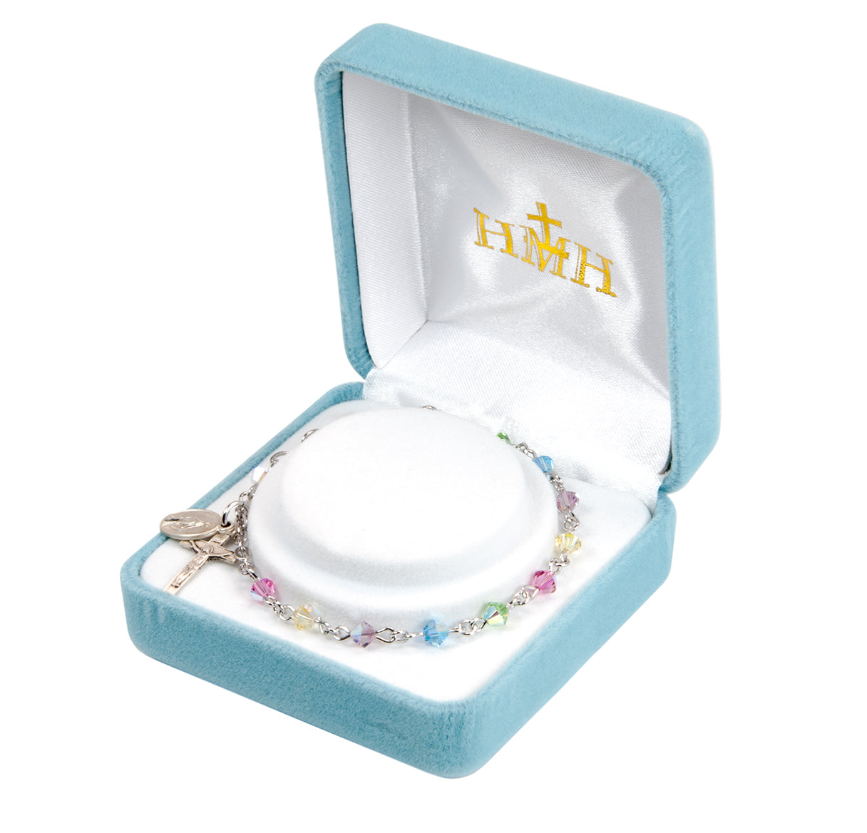 Rosary Bracelet Created with 4mm Multi-Color Crystals by Swarovski® Austrian Crystal Rondelle Beads by HMH