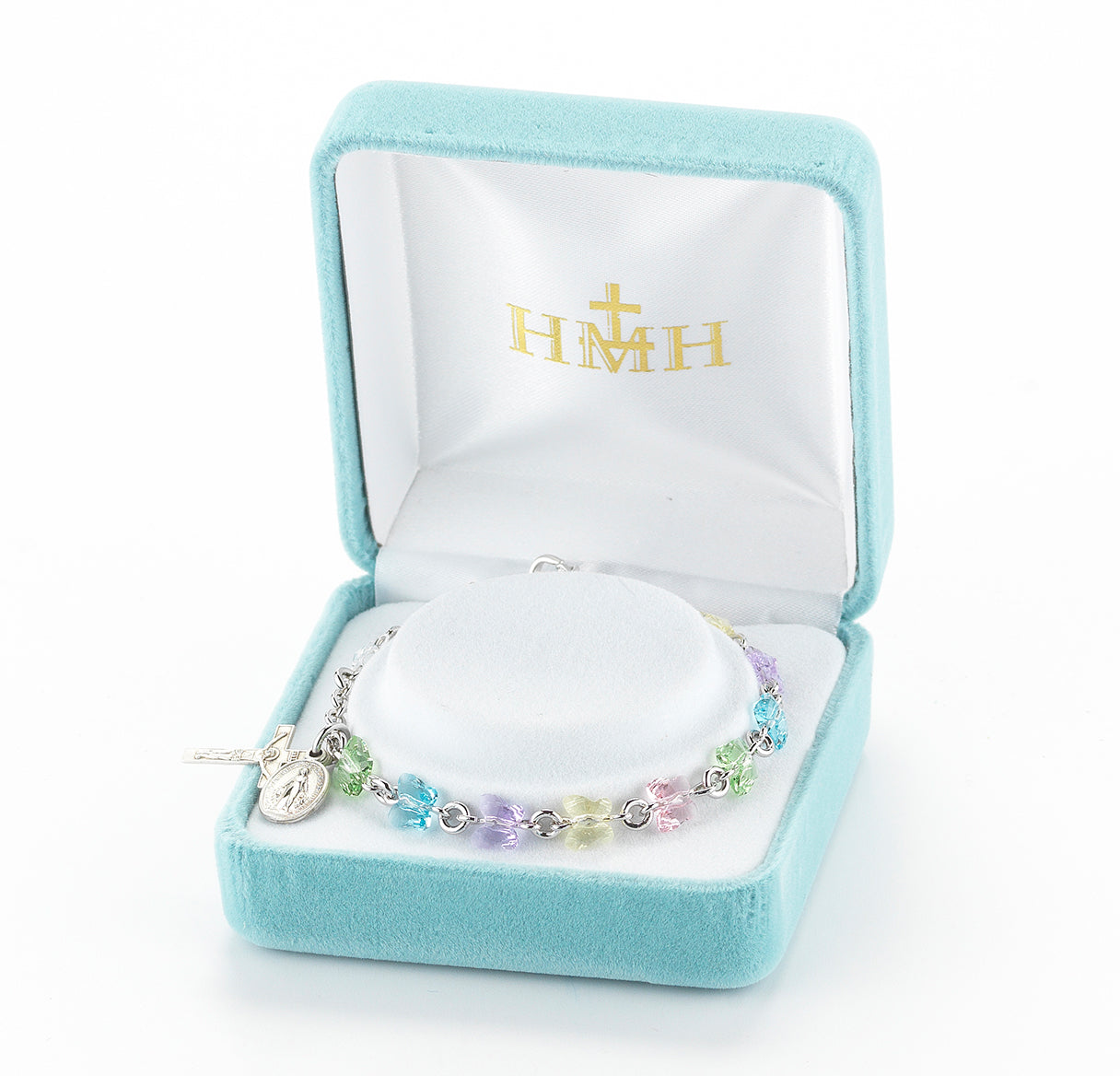 Rosary Bracelet Created with 6mm Multi-Color Crystals by Swarovski® Austrian Crystal Butterfly Beads by HMH