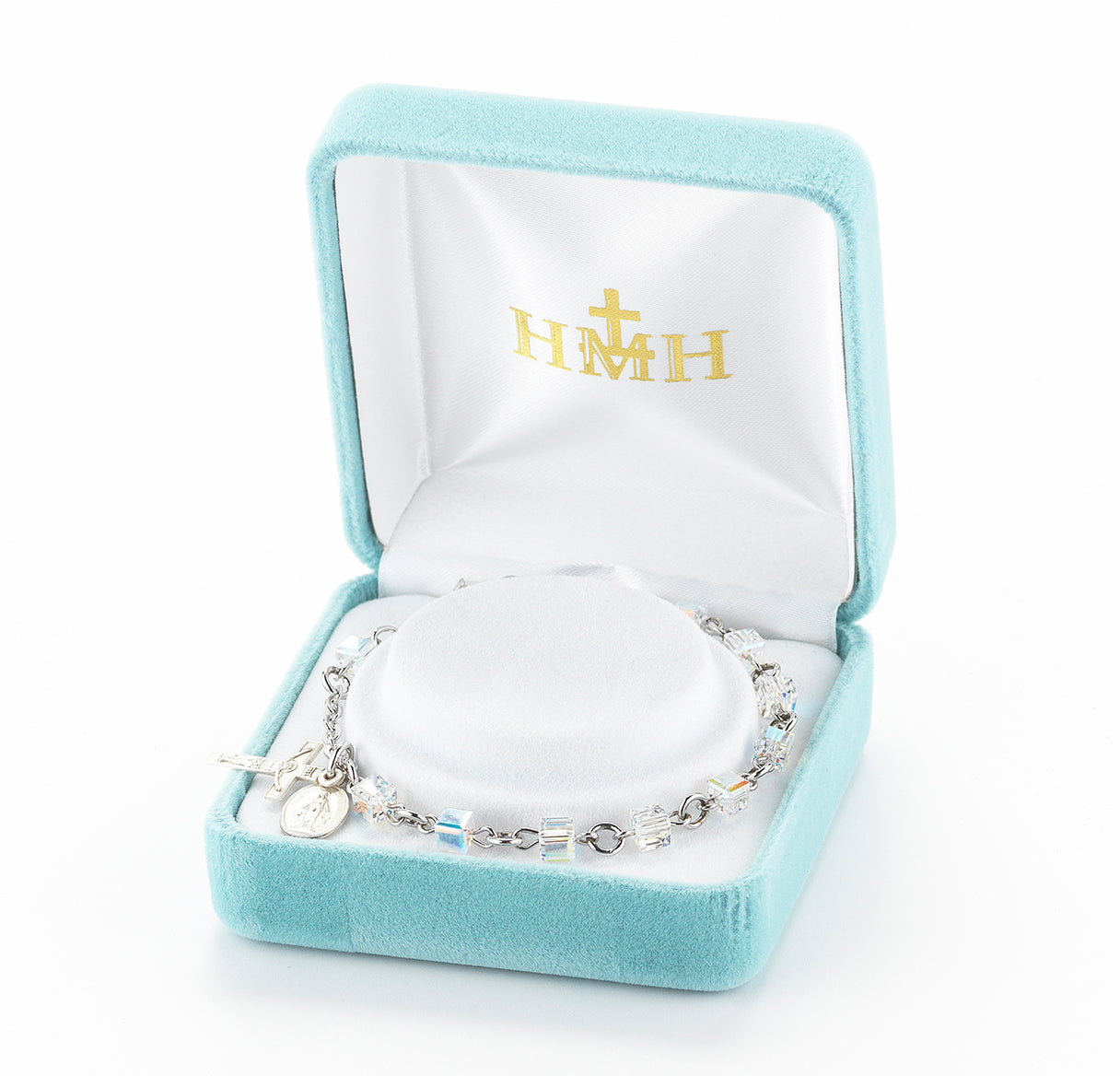Rosary Bracelet Created with 4mm Aurora Borealis Crystals by Swarovski® Austrian Crystal Butterfly Beads by HMH