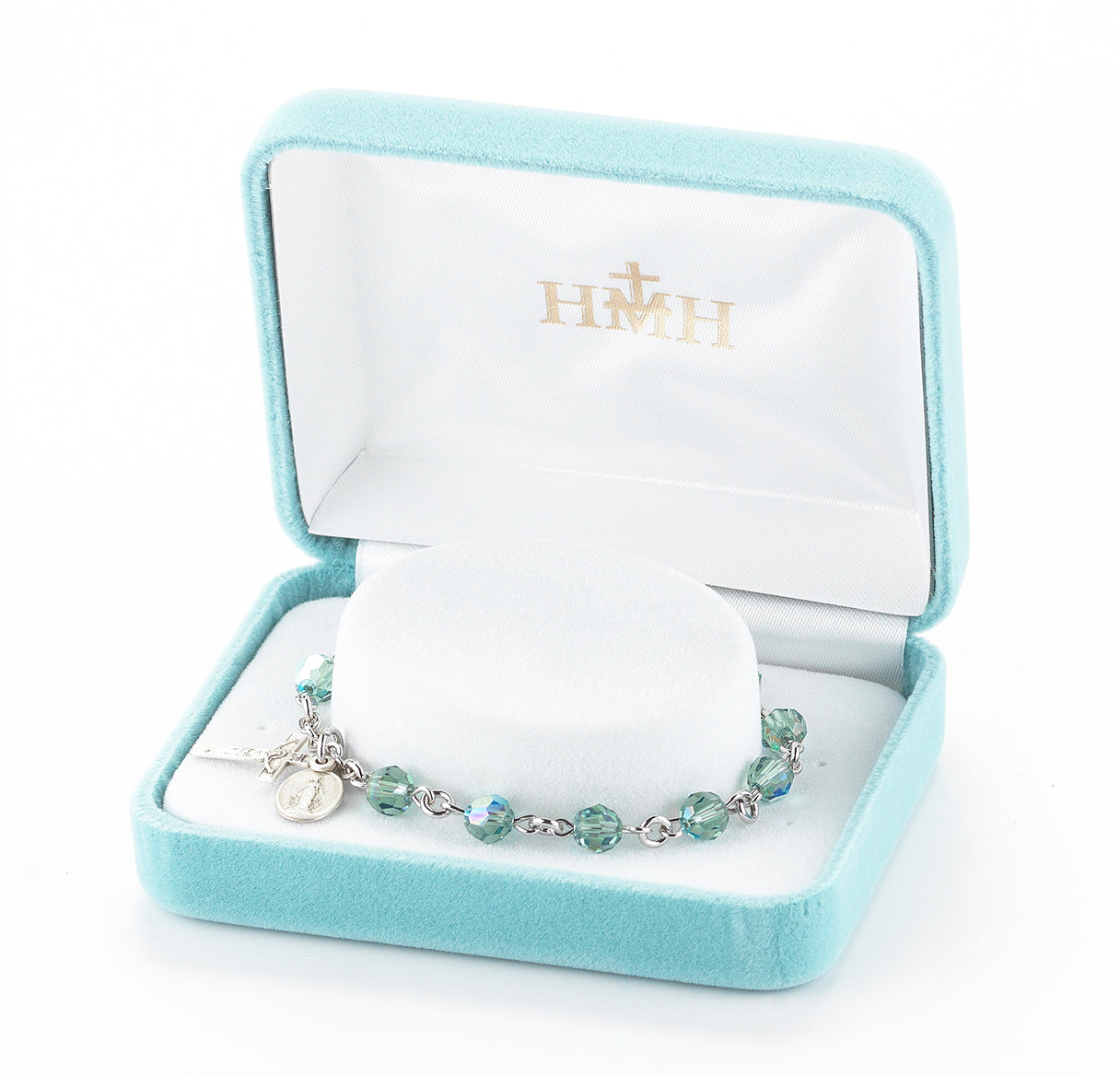 Rosary Bracelet Created with 6mm Erinite Crystals by Swarovski® Austrian Crystal Round Beads by HMH