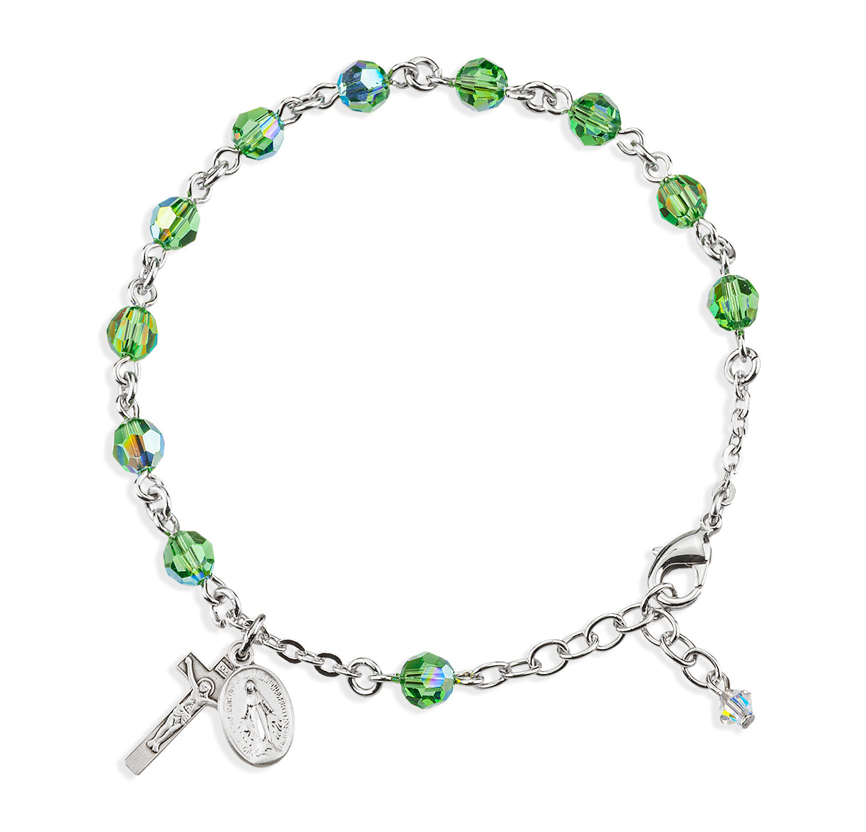 Rosary Bracelet Created with 6mm Erinite Crystals by Swarovski® Austrian Crystal Round Beads by HMH
