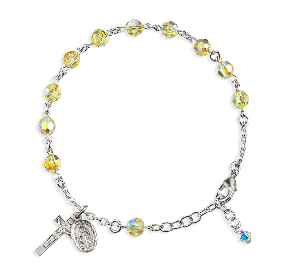 Rosary Bracelet Created with 6mm Jonquil Crystals by Swarovski® Austrian Crystal Round Beads by HMH