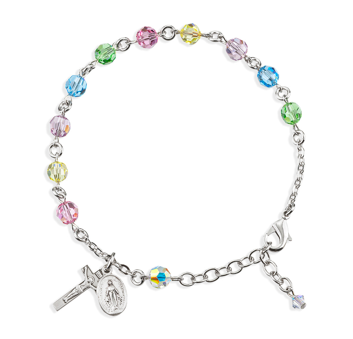 Rosary Bracelet Created with 6mm Multi-Color Crystals by Swarovski® Austrian Crystal Round Beads by HMH