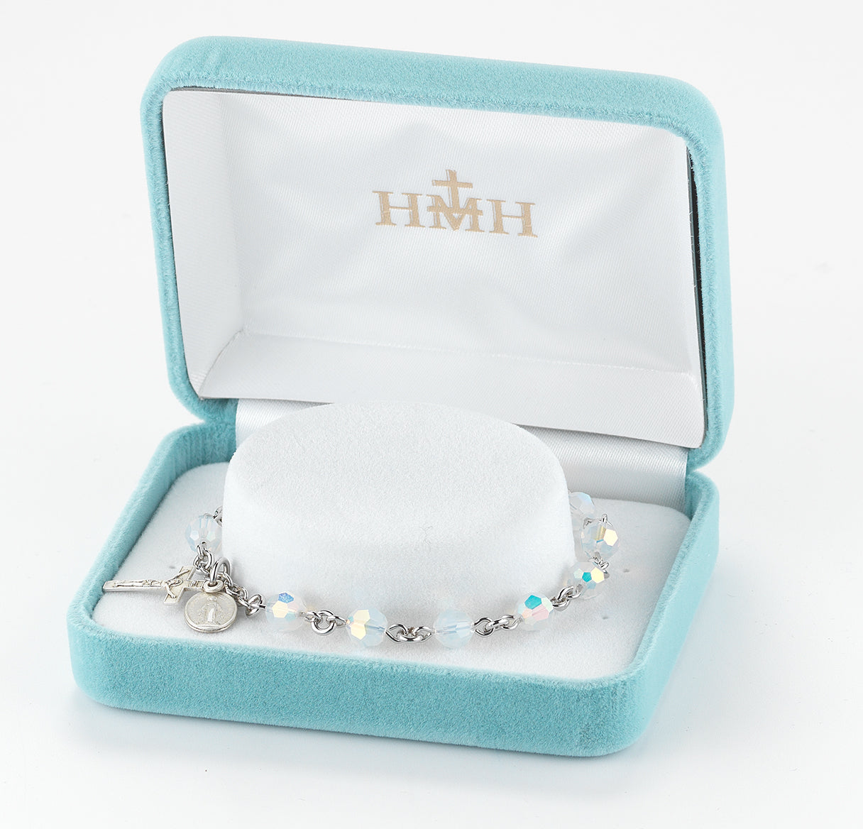 Rosary Bracelet Created with 6mm Opal Crystals by Swarovski® Austrian Crystal Round Beads by HMH