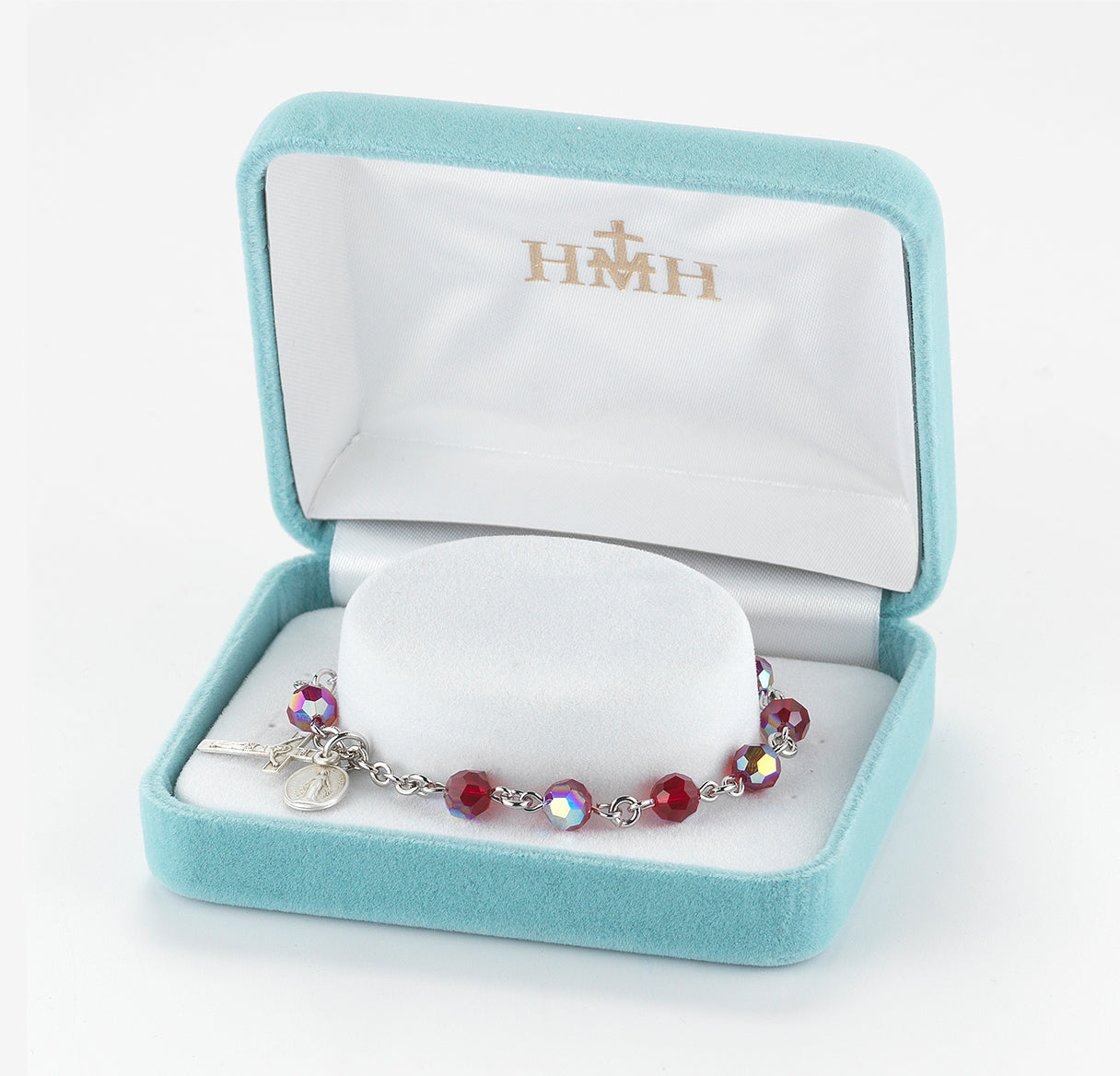 Rosary Bracelet Created with 6mm Ruby Crystals by Swarovski® Austrian Crystal Round Beads by HMH