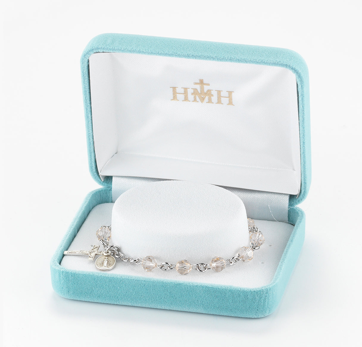 Rosary Bracelet Created with 6mm Silk Crystals by Swarovski® Austrian Crystal Round Beads by HMH