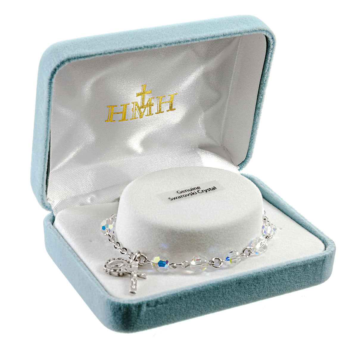 Round Crystal Rosary Bracelet Created with 6mm Crystals by Swarovski® Austrian Aurora Crystal Beads by HMH