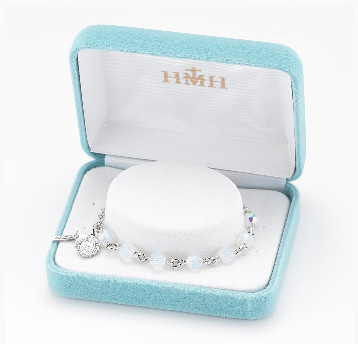 Round Crystal Rosary Bracelet Created with 6mm Crystals by Swarovski® Austrian Crystal Opal Beads by HMH