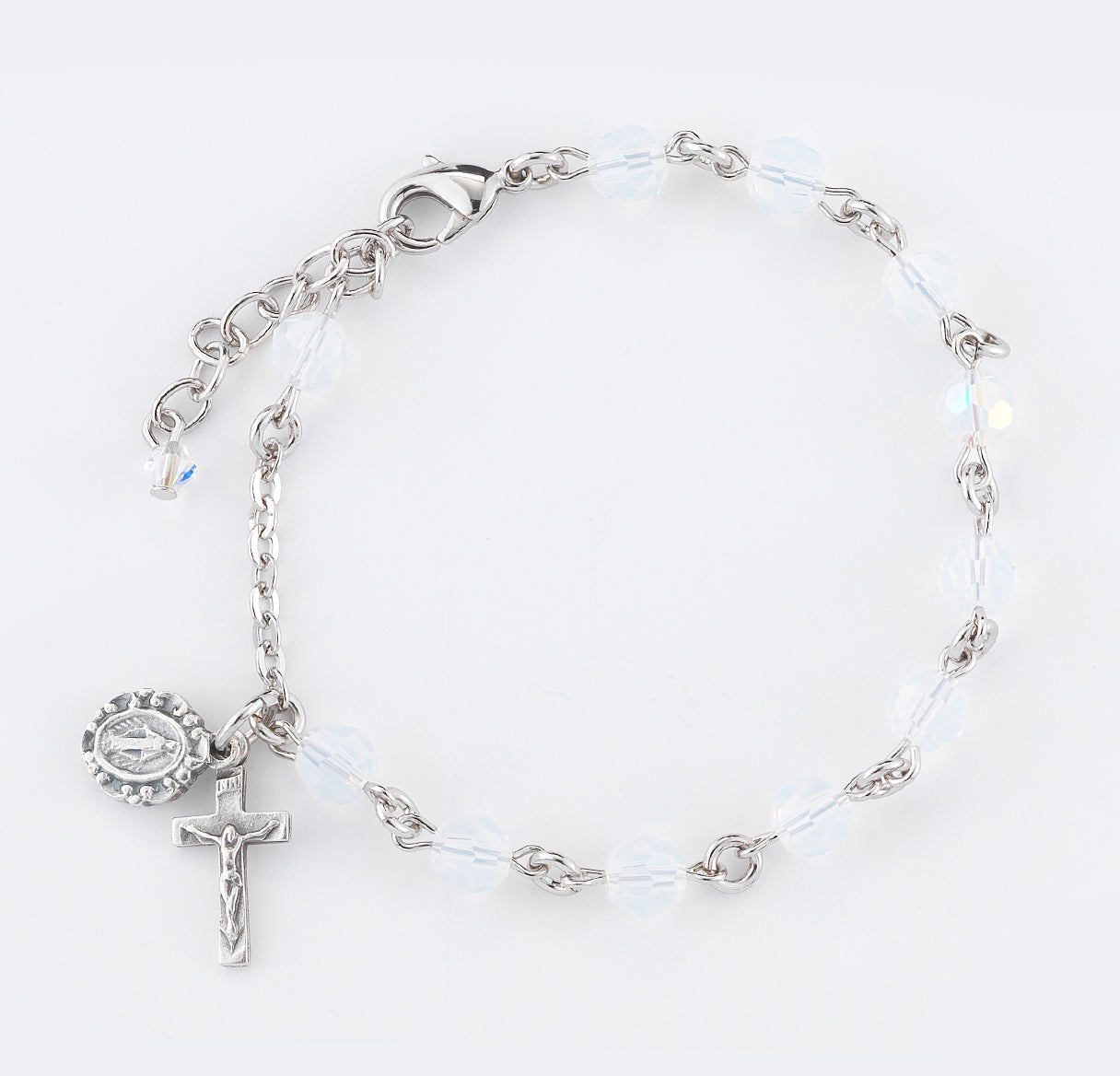Round Crystal Rosary Bracelet Created with 6mm Crystals by Swarovski® Austrian Crystal Opal Beads by HMH