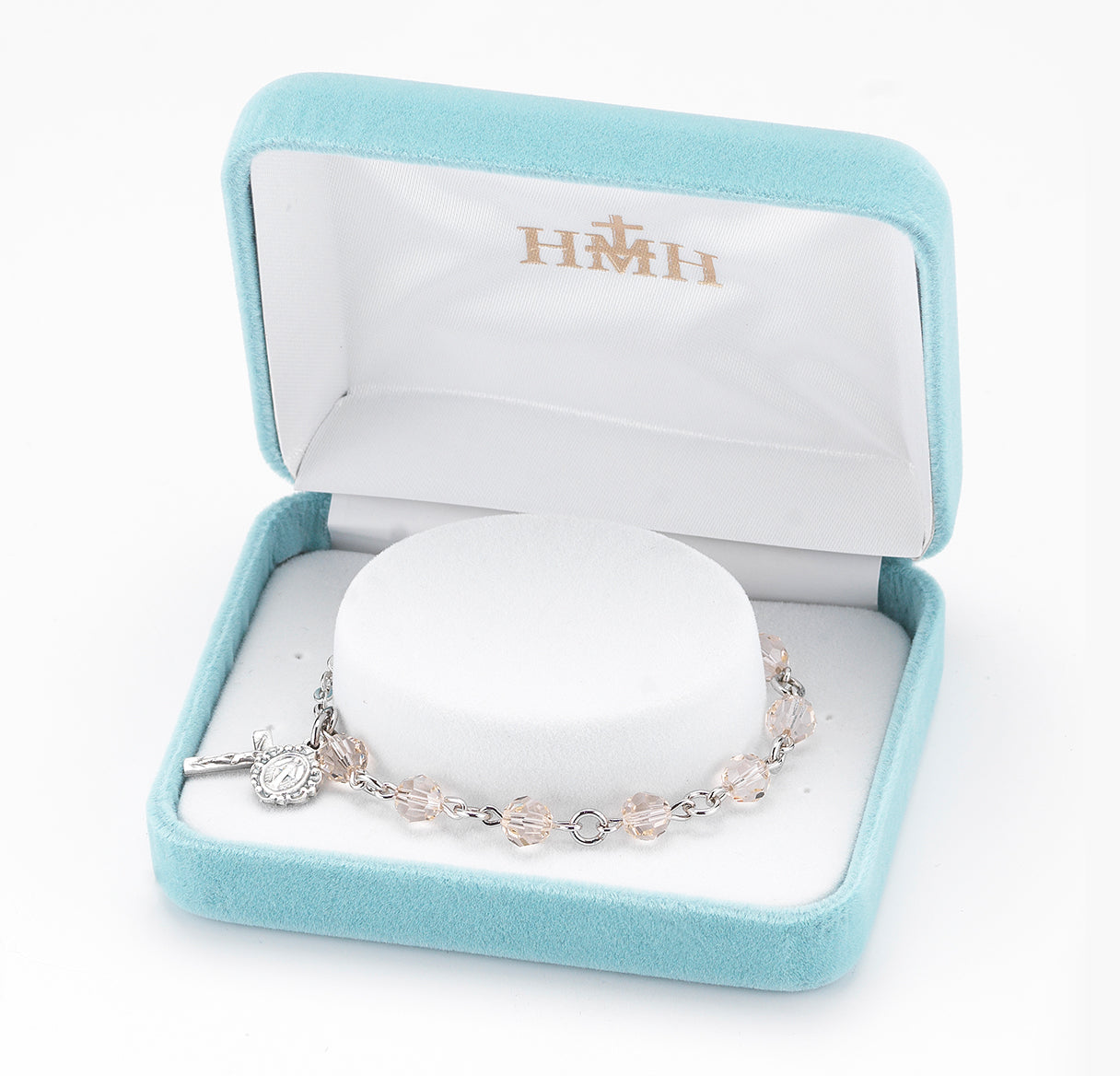 Round Crystal Rosary Bracelet Created with 6mm Crystals by Swarovski® Austrian Crystal Silk Beads by HMH