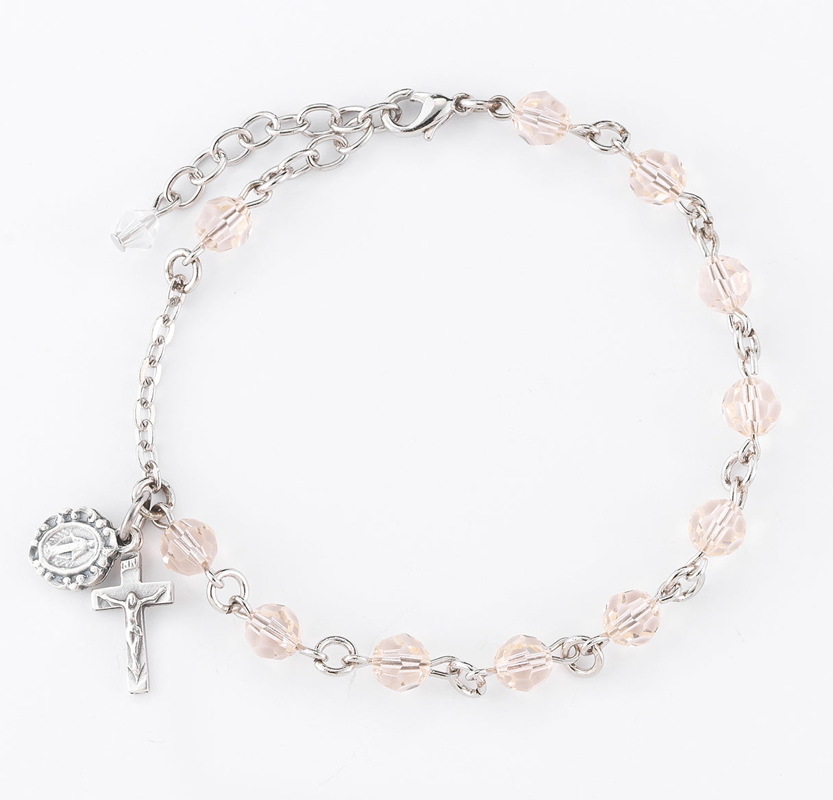 Round Crystal Rosary Bracelet Created with 6mm Crystals by Swarovski® Austrian Crystal Silk Beads by HMH