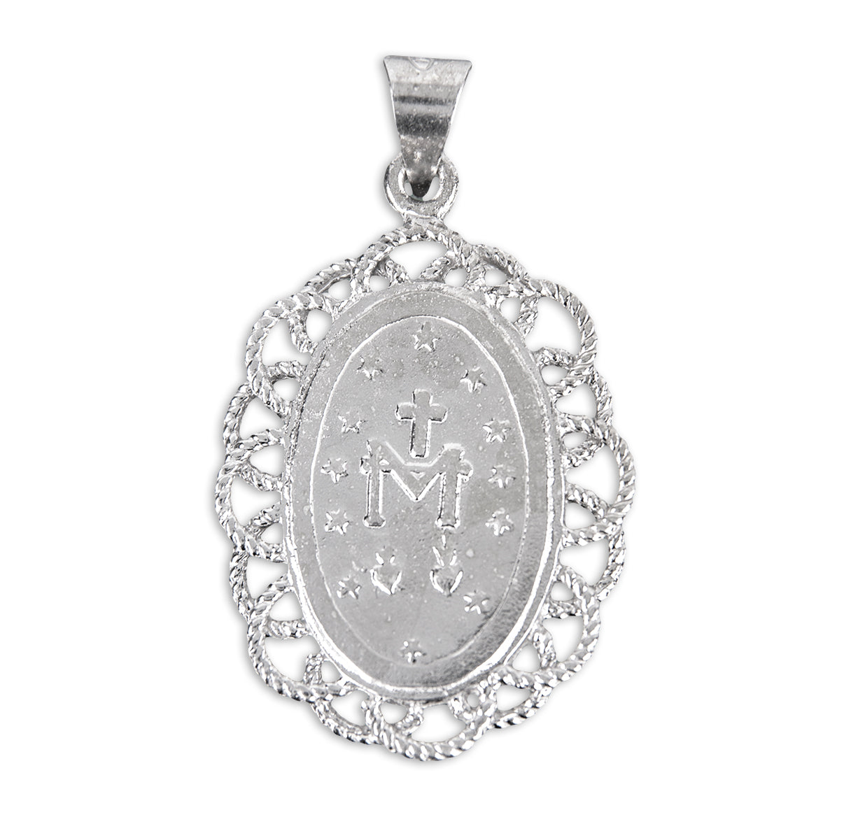 Light Blue Sterling Silver Cameo Miraculous Medal