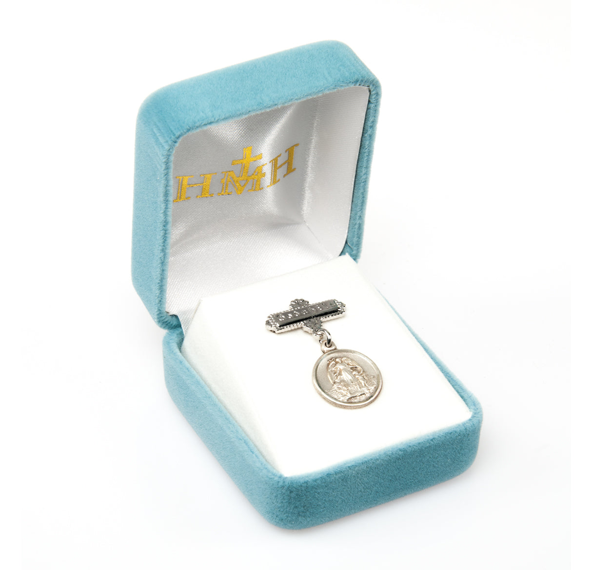 Sterling Silver Rd Guardian Angel W/Godchild Bar Pin-Bxd