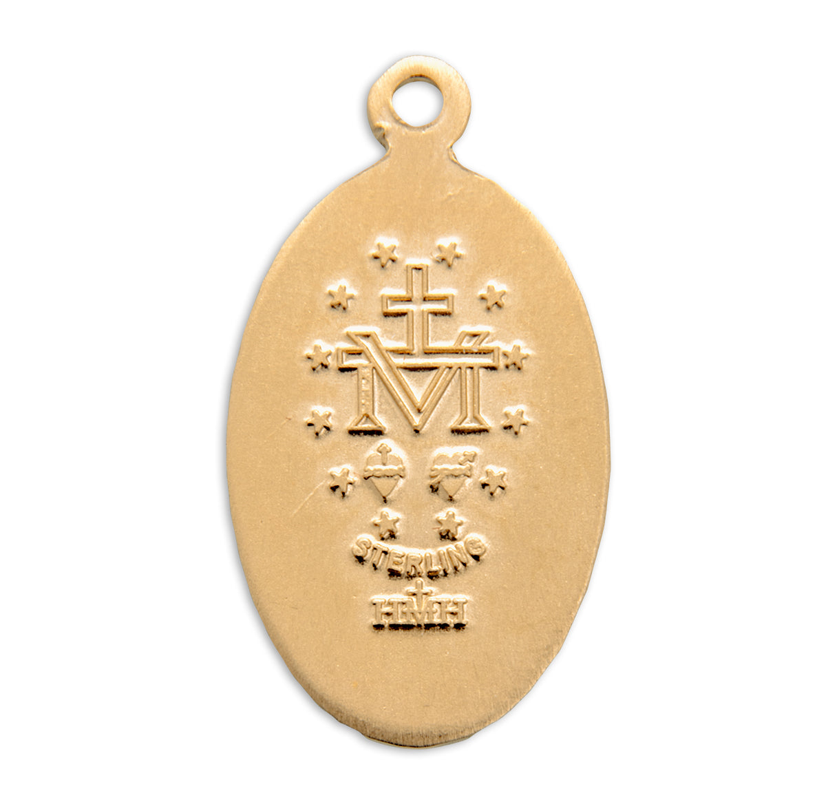 Gold Over Sterling Silver Oval Miraculous Medal