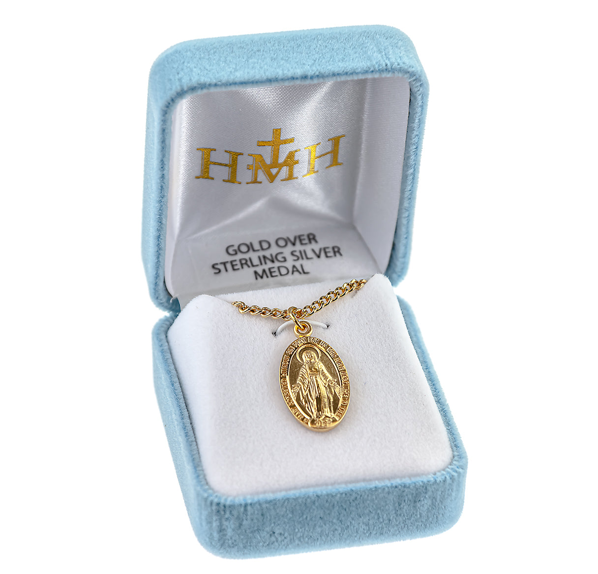 Gold Over Sterling Silver Oval Miraculous Medal
