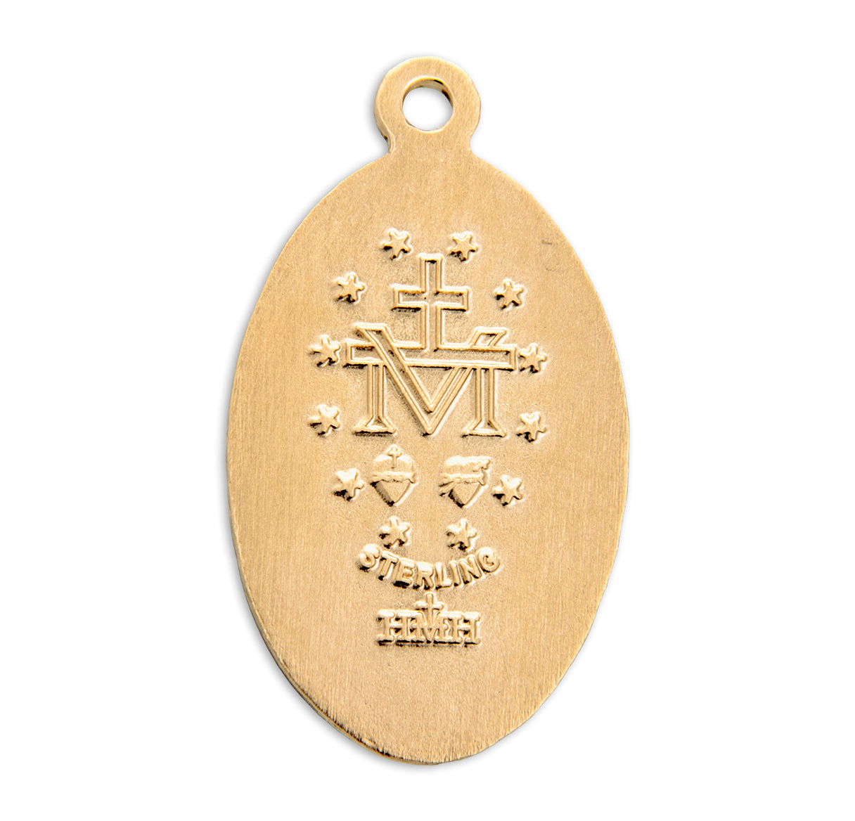 Gold Over Sterling Silver Oval Miraculous Medal