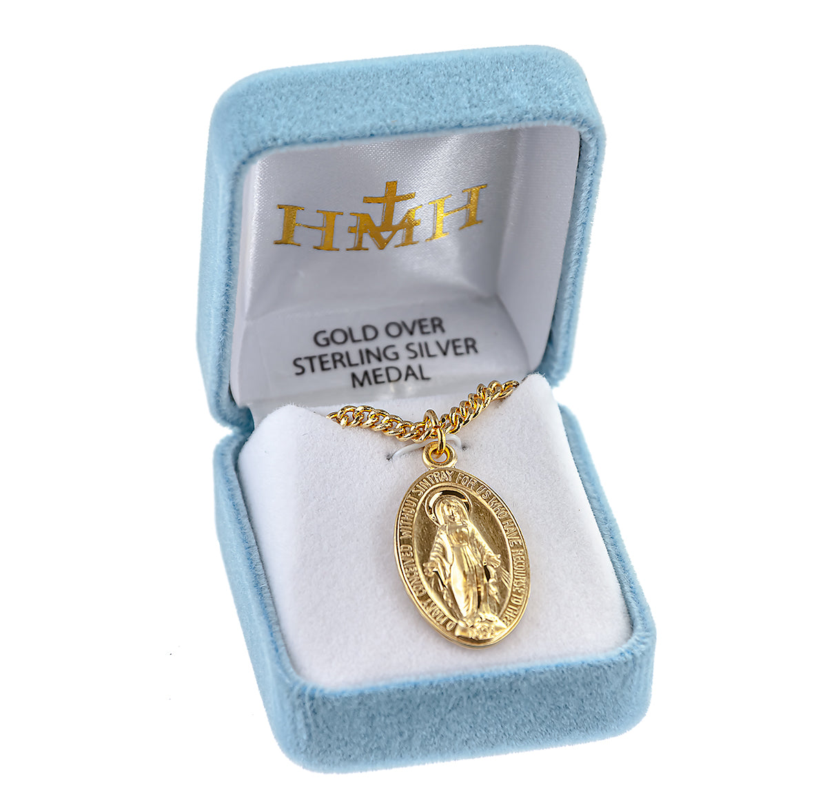 Gold Over Sterling Silver Oval Miraculous Medal