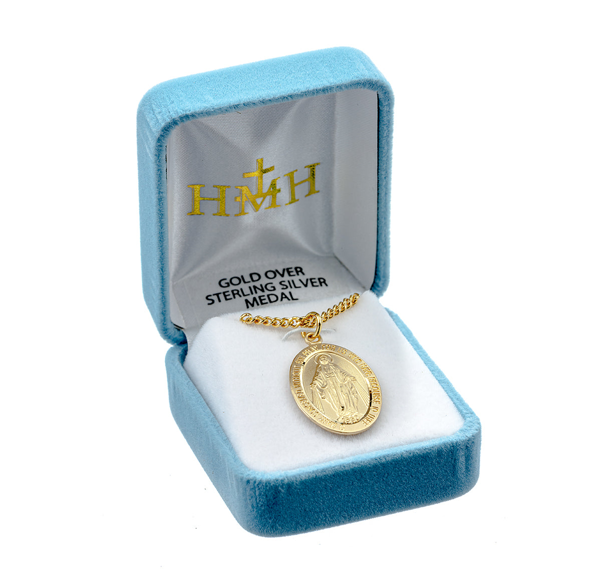 16kt Gold Over Sterling Lrg Oval Mirac w/24" Ch-Bxd