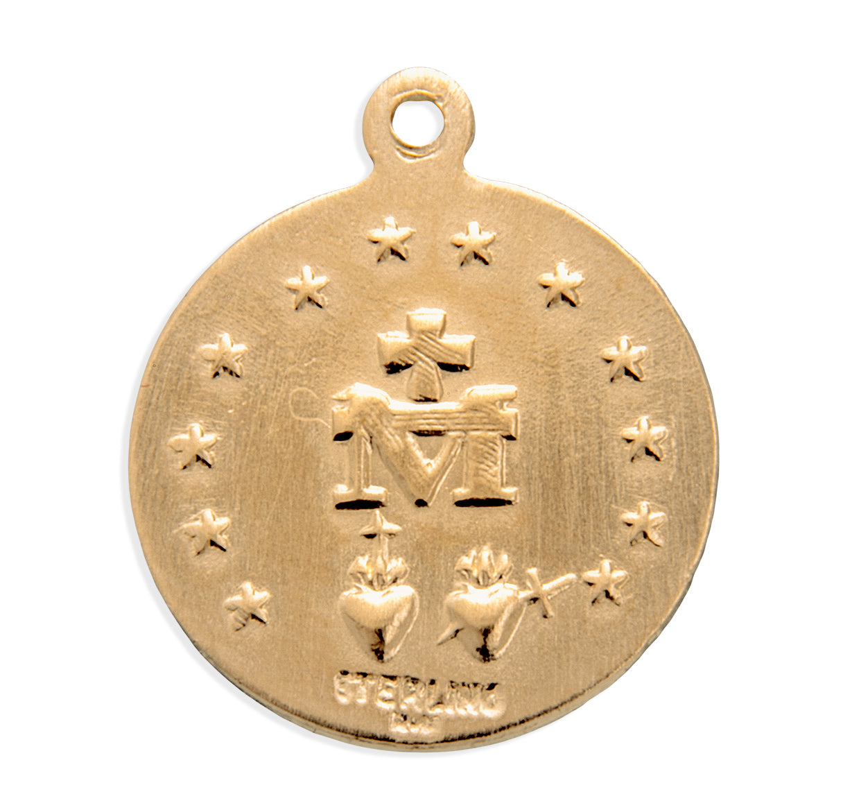 Gold Over Sterling Silver Round Miraculous Medal