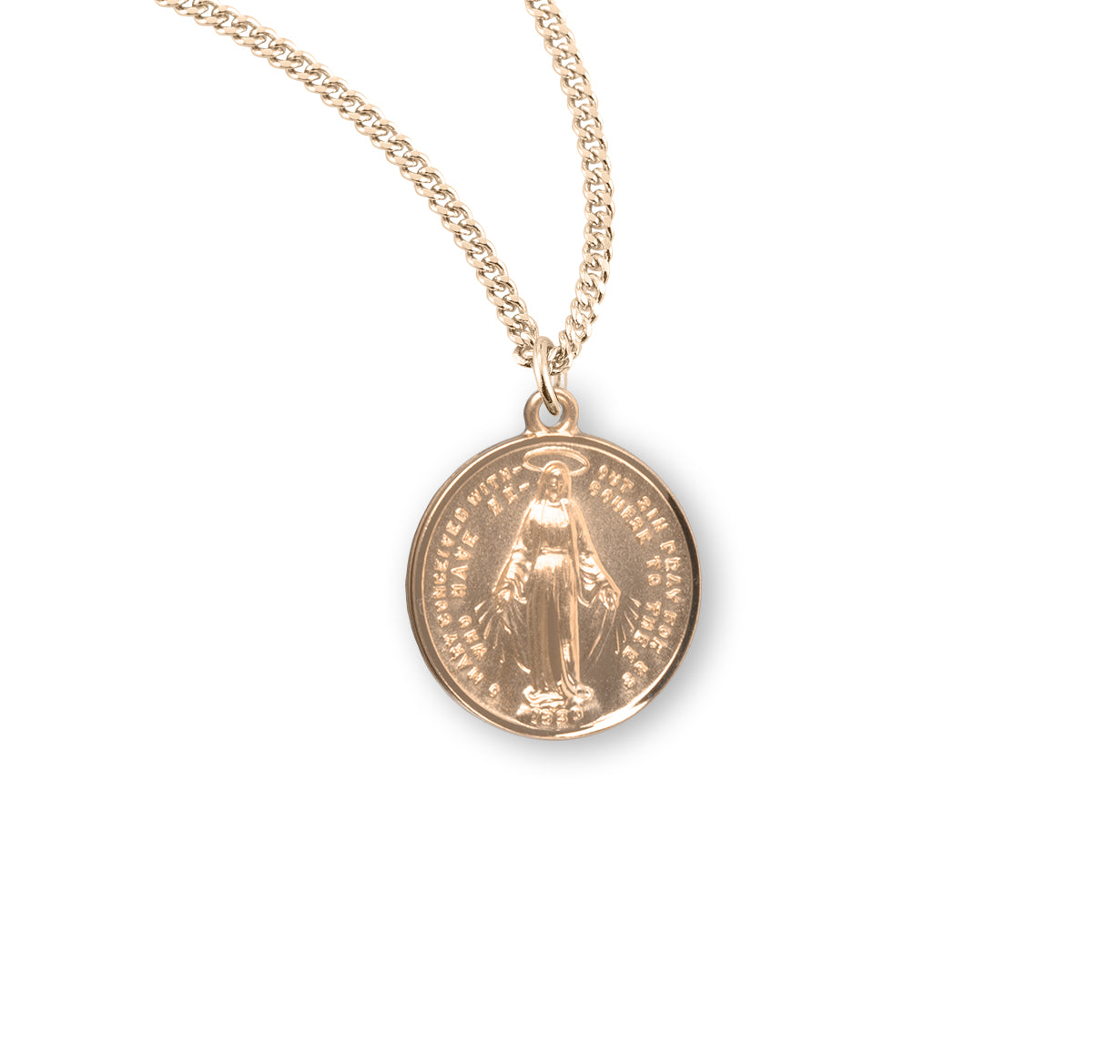 16kt Gold Over Sterling Silver Rd Mirac 18" Ch-Bxd