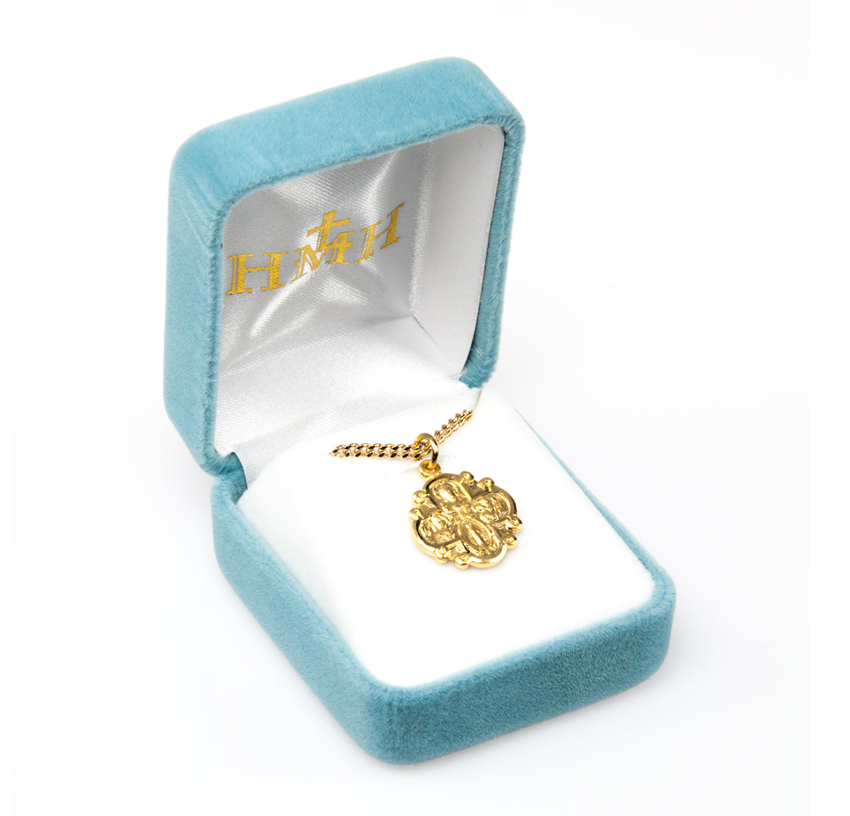 16kt Gold Over Sterling Silver Small 4-Way w/ 20" Ch-Bxd