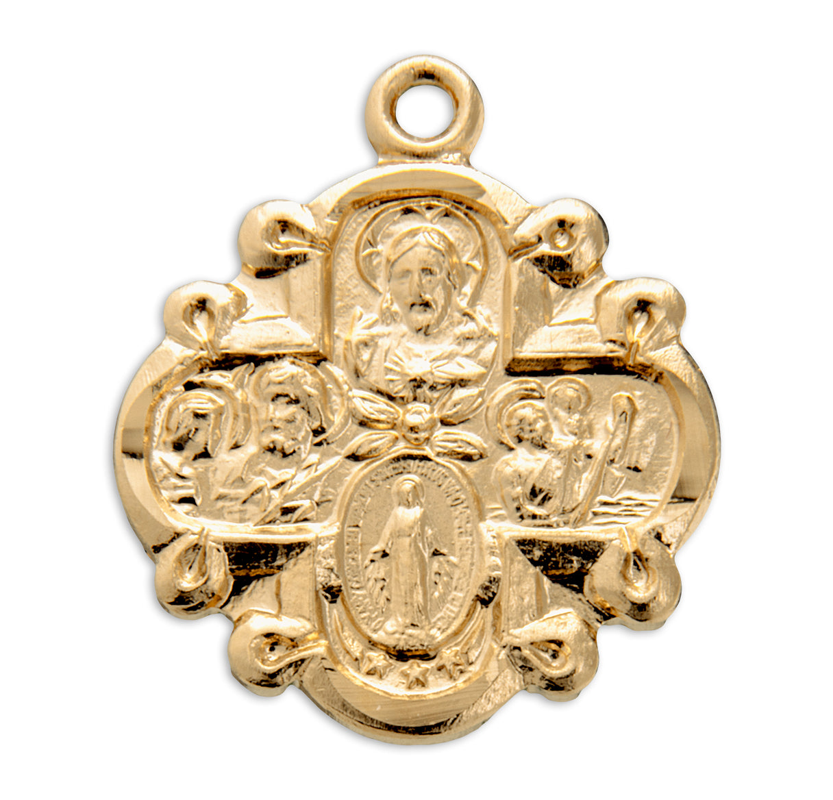 16kt Gold Over Sterling Silver Small 4-Way w/ 20" Ch-Bxd