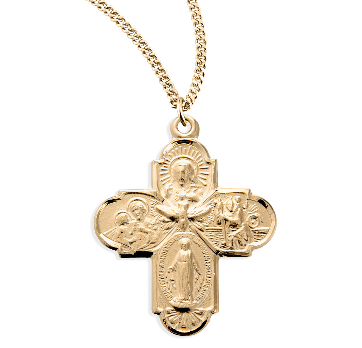 Gold Over Sterling Silver Four-Way Medal
