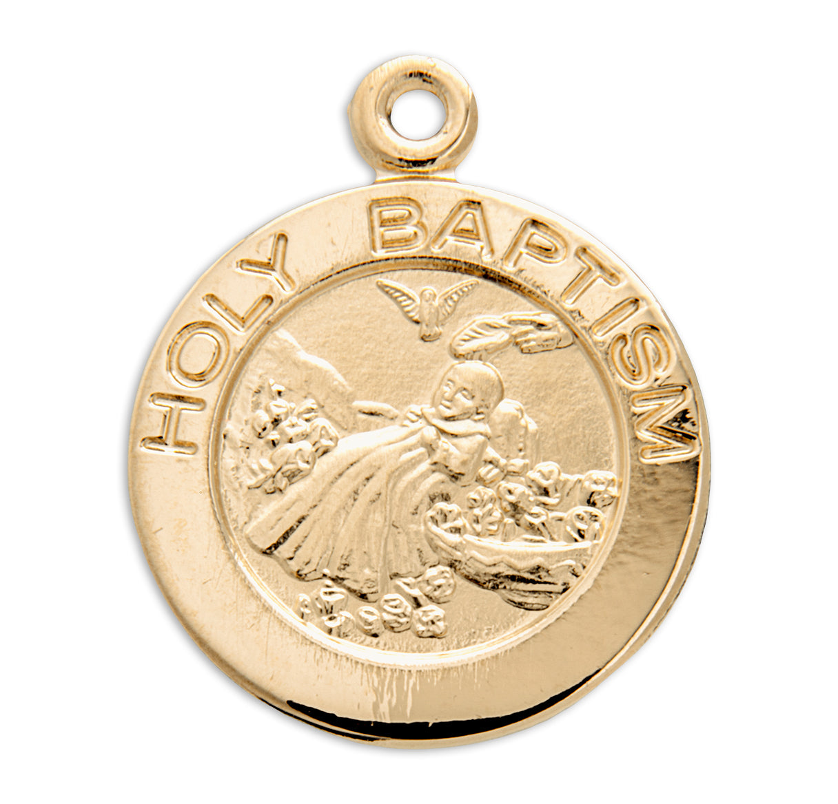 Gold Over Sterling Silver Med Baptism-18"
