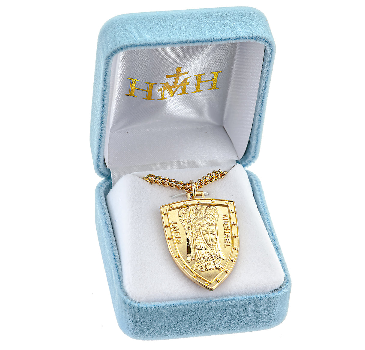 Gold Over Sterling Silver St. Michael Shield Medal