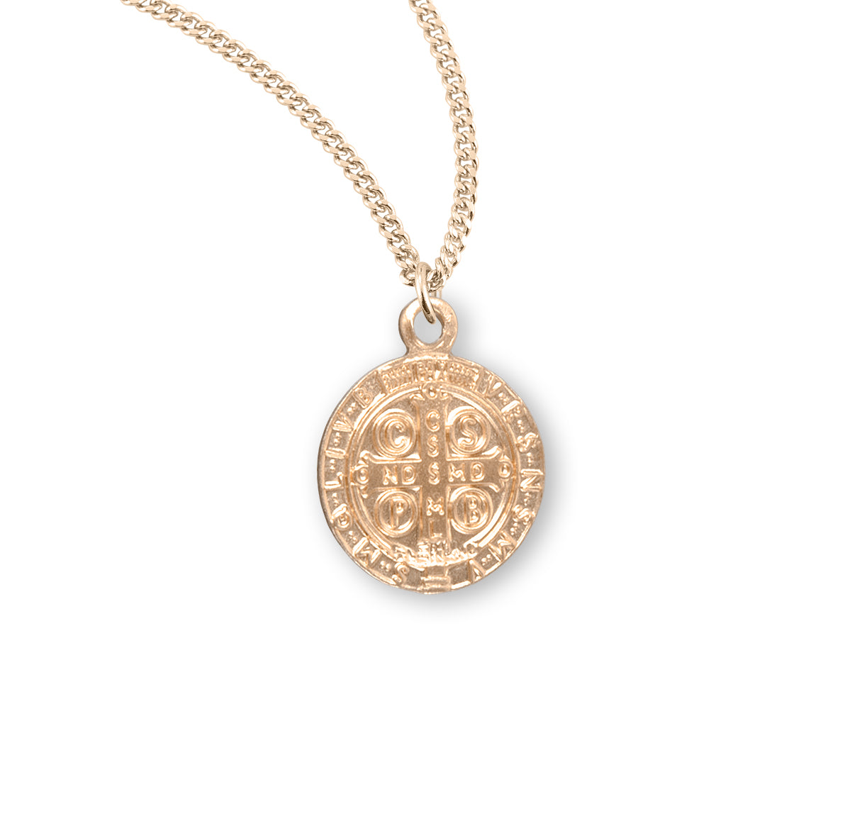 16kt Gold Over Sterling Tiny Rd St Benedict 13" Ch-Bxd