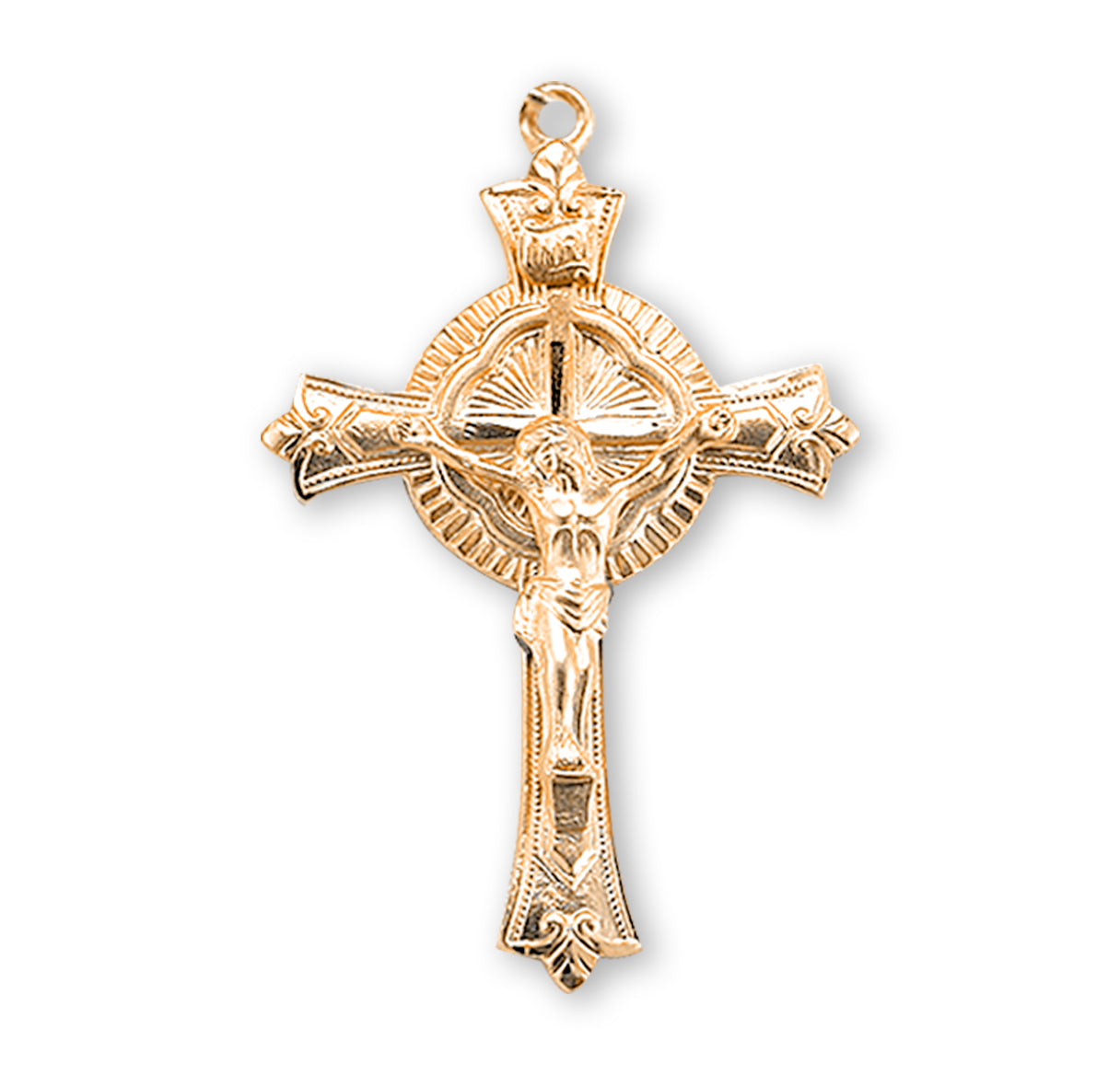 Gold Over Sterling Silver Fine Detailed Crucifix