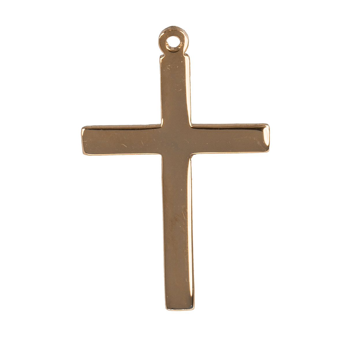16kt Gold Over Sterling Cross w/Raised Center Design 24" Ch-Bxd