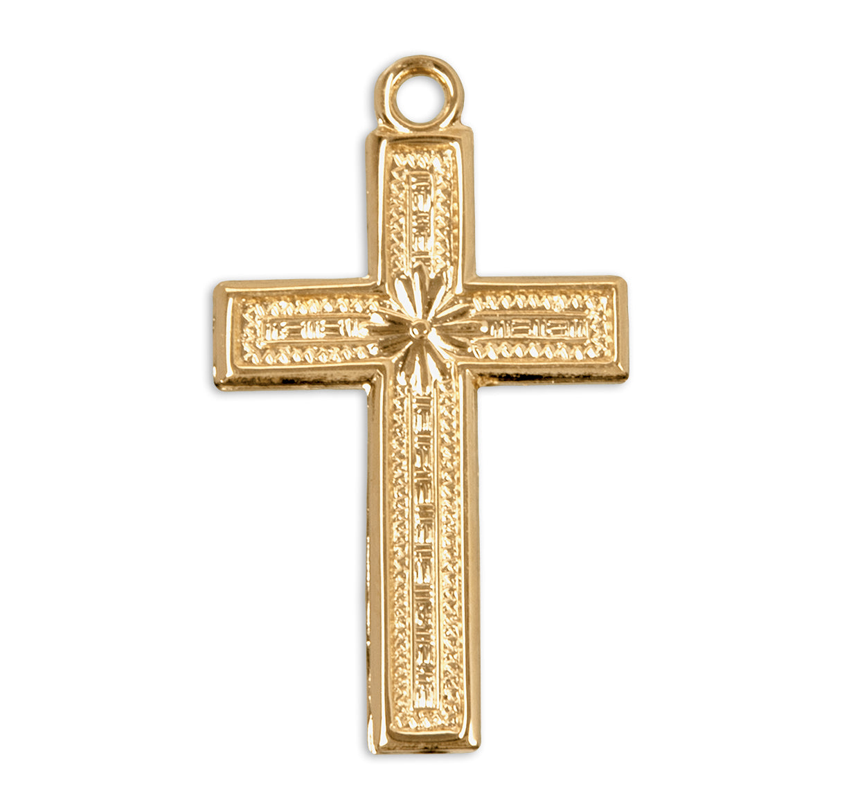 16kt Gold Over Sterling 15/16" x 9/16" Cross on an 18" Ch-Bxd