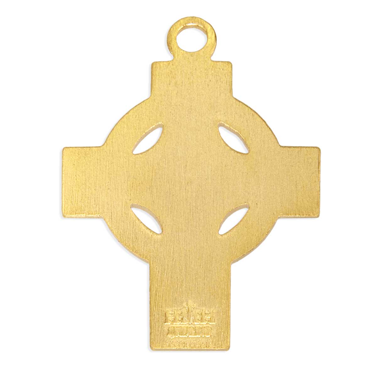 16kt Gold Over Sterling Silver Iona Celtic Cross, Emerald Center