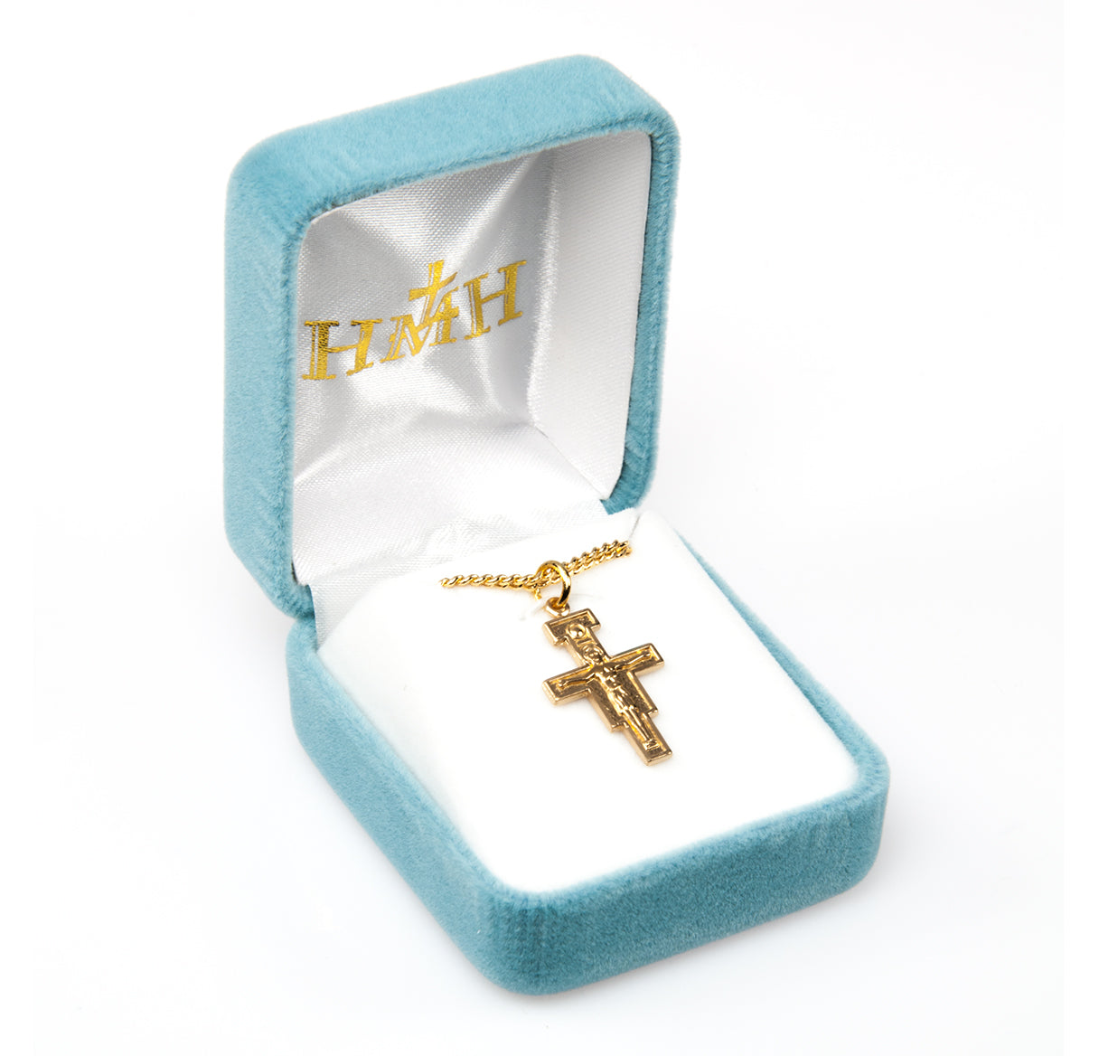 San Damiano Gold Over Sterling Silver Crucifix