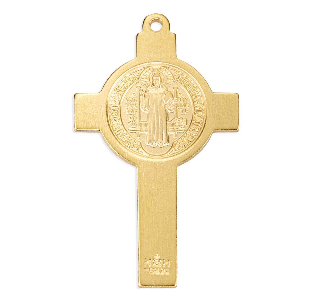 16kt Gold Over Sterling Silver Sm St Benedict Crucifix-18"