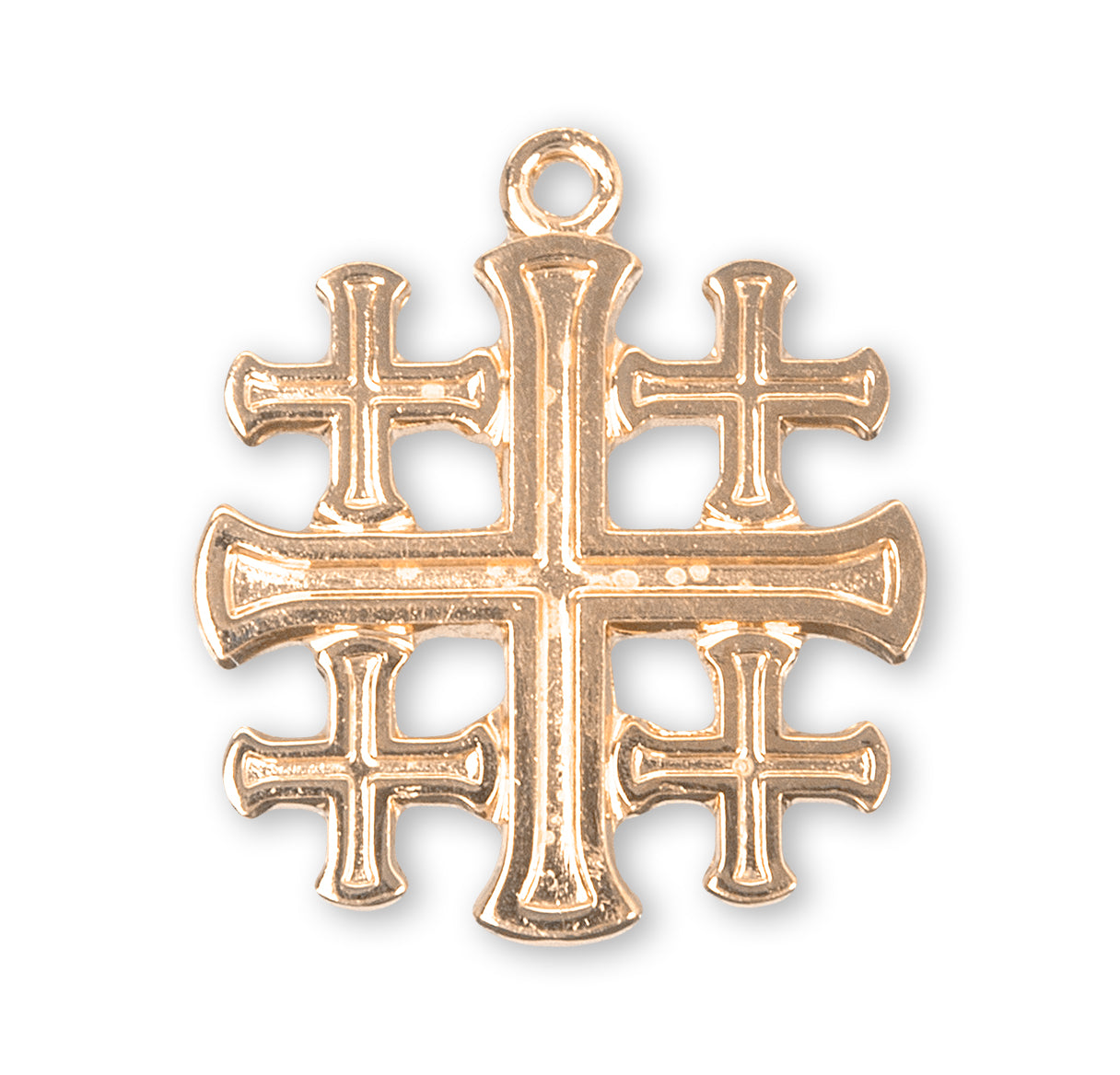 16kt Gold Over Sterling Jerusalem Cross 20" Ch-Bxd