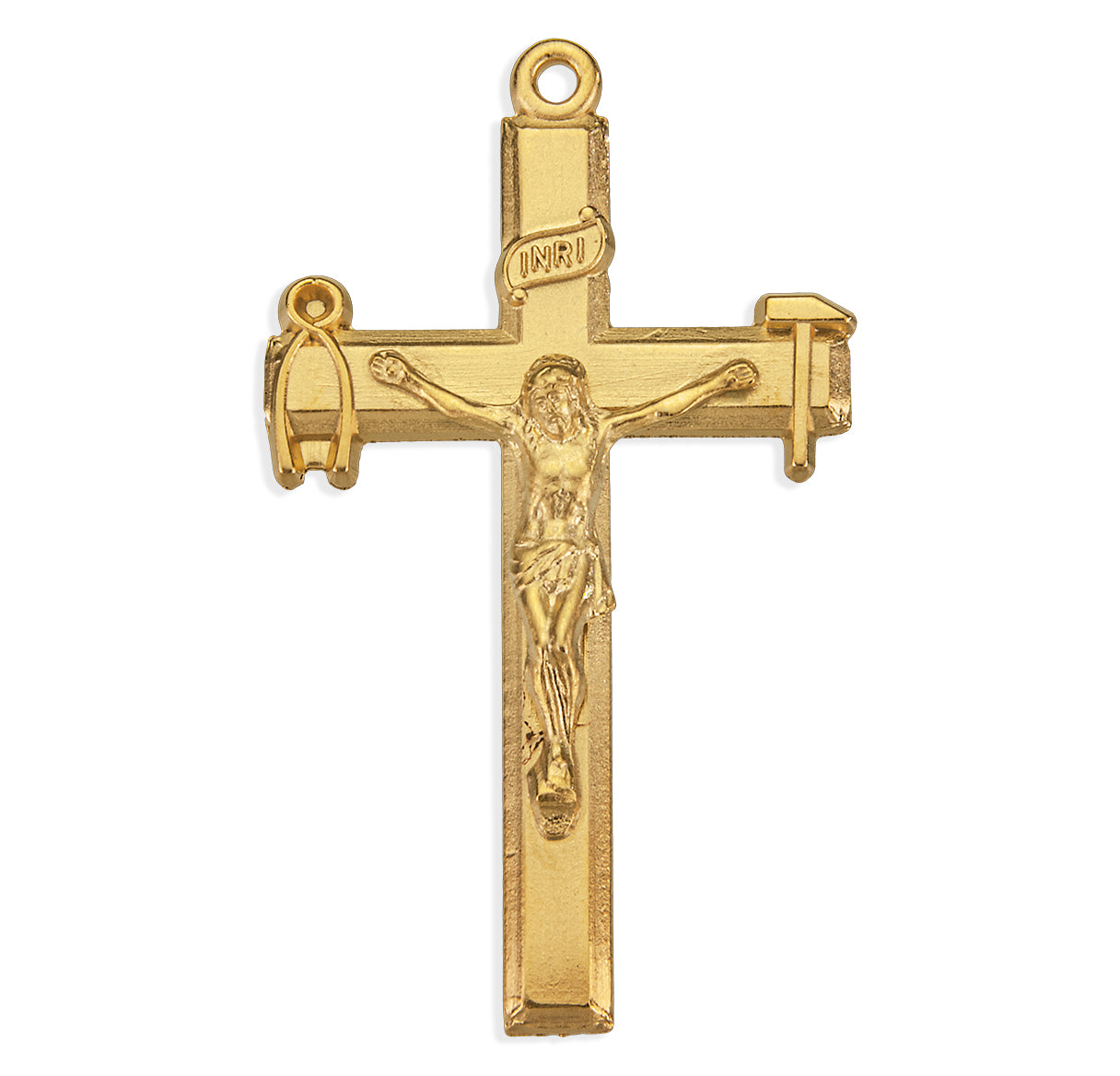 Gold Over Sterling Silver LaSalette1-9/16" Crucifix-18" Ch-Bxd