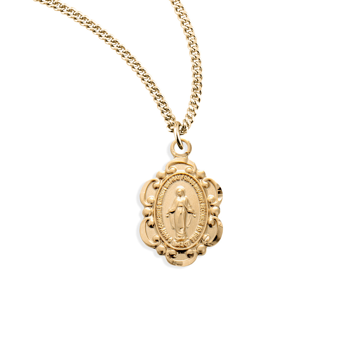 16kt Gold Over Sterling Sm Baroque Mirac 16" Ch-Bxd