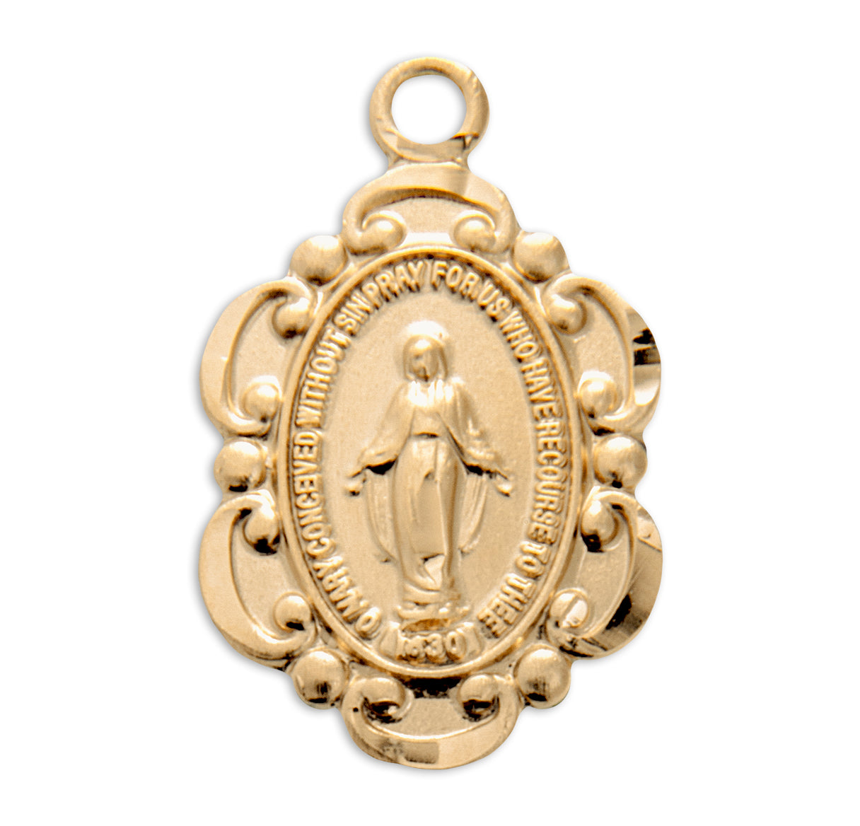 16kt Gold Over Sterling Sm Baroque Mirac 16" Ch-Bxd