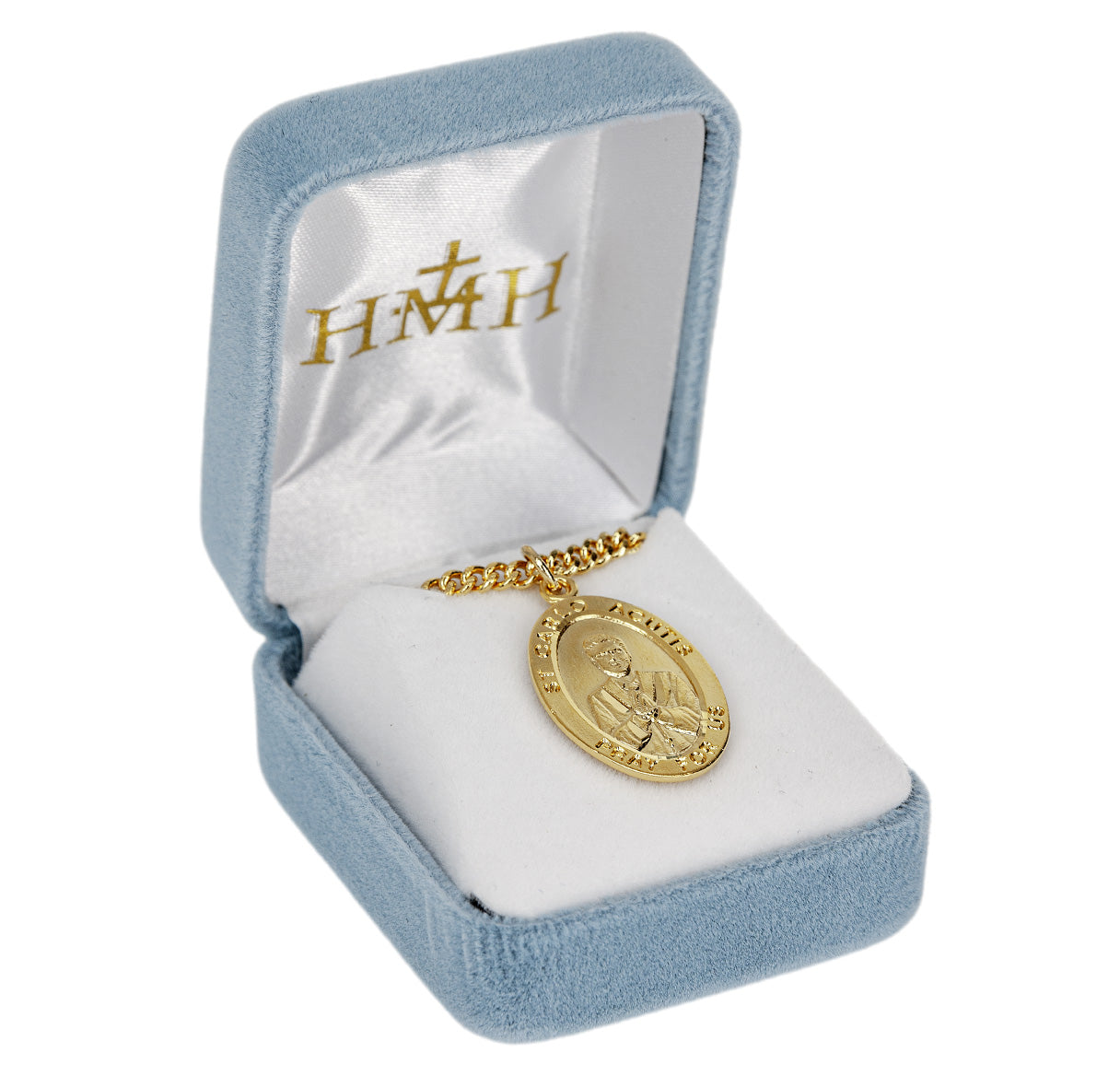 16kt Gold Over Sterling Silver Lg Oval St Carlo Acutis Medal- 24"