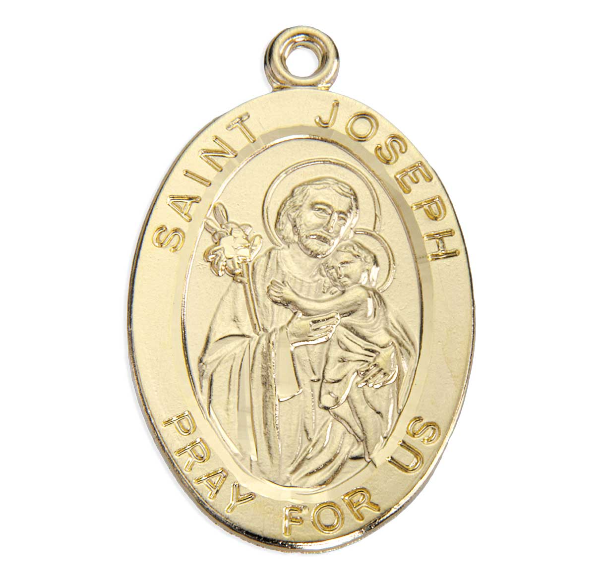 16kt Gold Over Sterling Silver Lg Oval St Joseph 24"