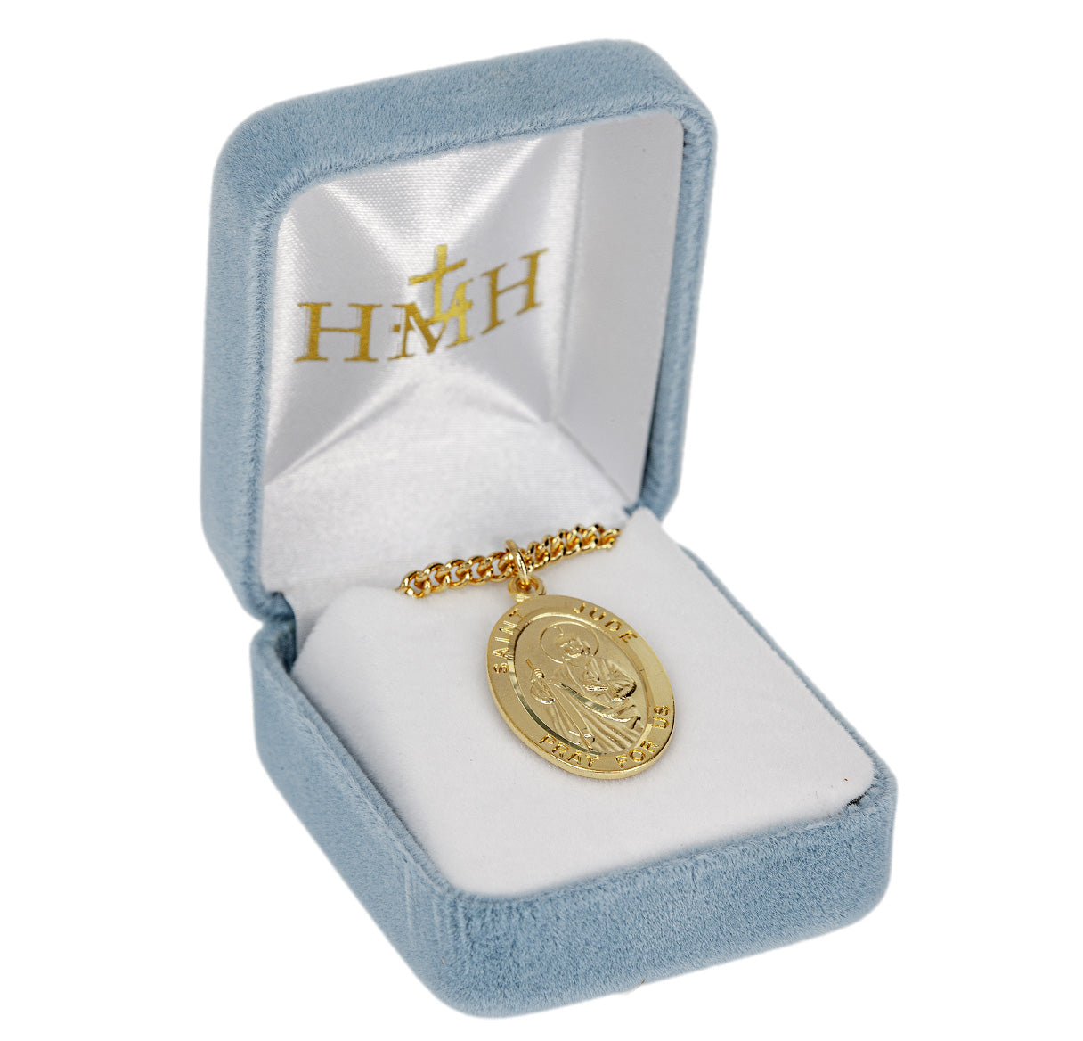16kt Gold Over Sterling Silver Lg Oval St Jude 24"