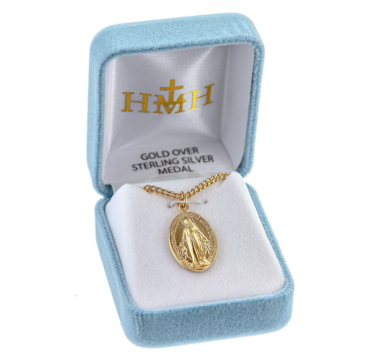 16kt Gold Over Sterling Silver Sm Oval Miraculous 24" Ch-Bxd