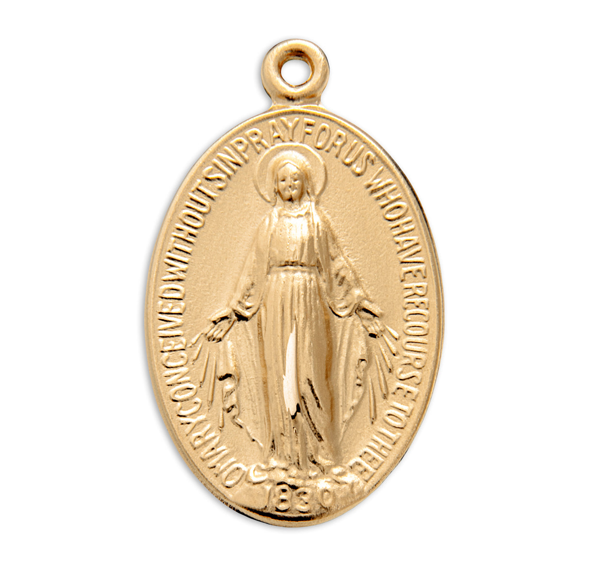 16kt Gold Over Sterling Silver Sm Oval Miraculous 24" Ch-Bxd