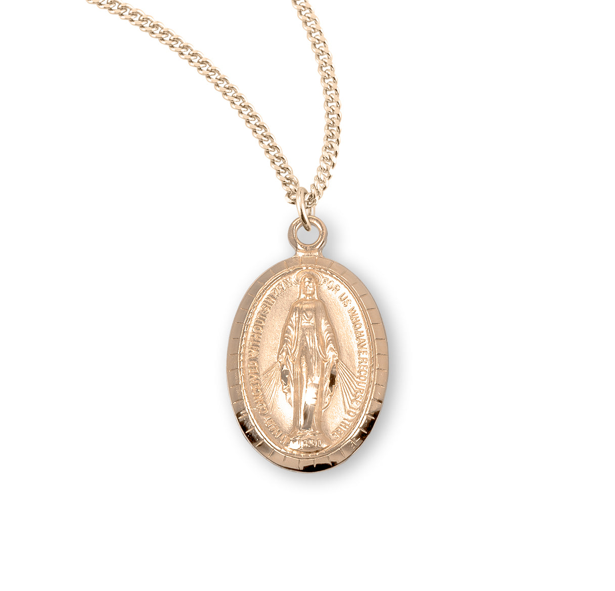 16kt Gold Over Sterling Silver Med Miraculous 20" Ch-Bxd